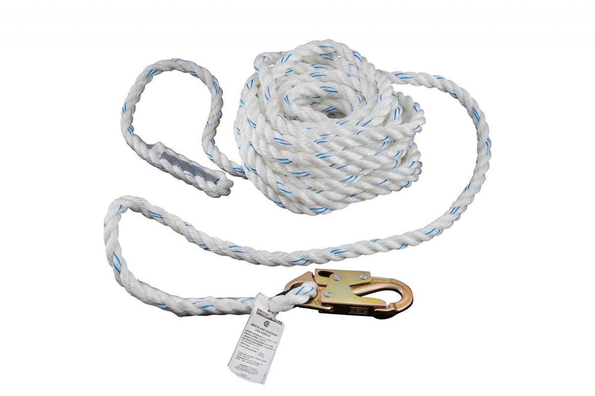 HIIGARD HIIGARD 25 ft Vertical Lifeline, CSA Z259-2.5, HG-1540CLL-25'