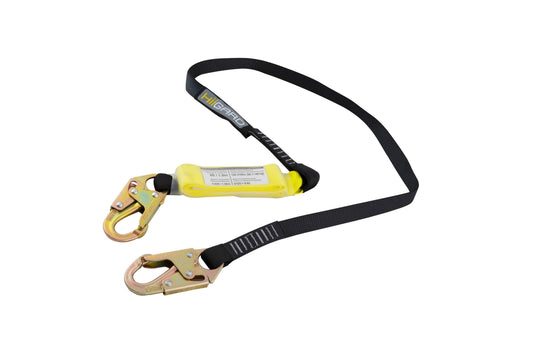 Hiigard Single Fall-Arrest Lanyard with Steel Snap Hooks, 6 FT