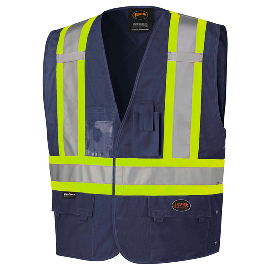 PIONEER 134N ADJUSTABLE SIDES SAFETY VEST - NAVY