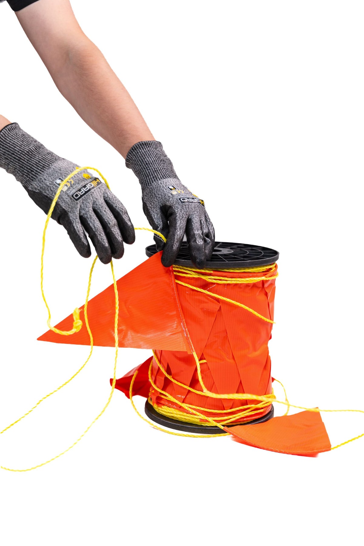 HIIGARD HIIGARD Flagged Warning Line, 3/16-Inch Polypropylene Rope