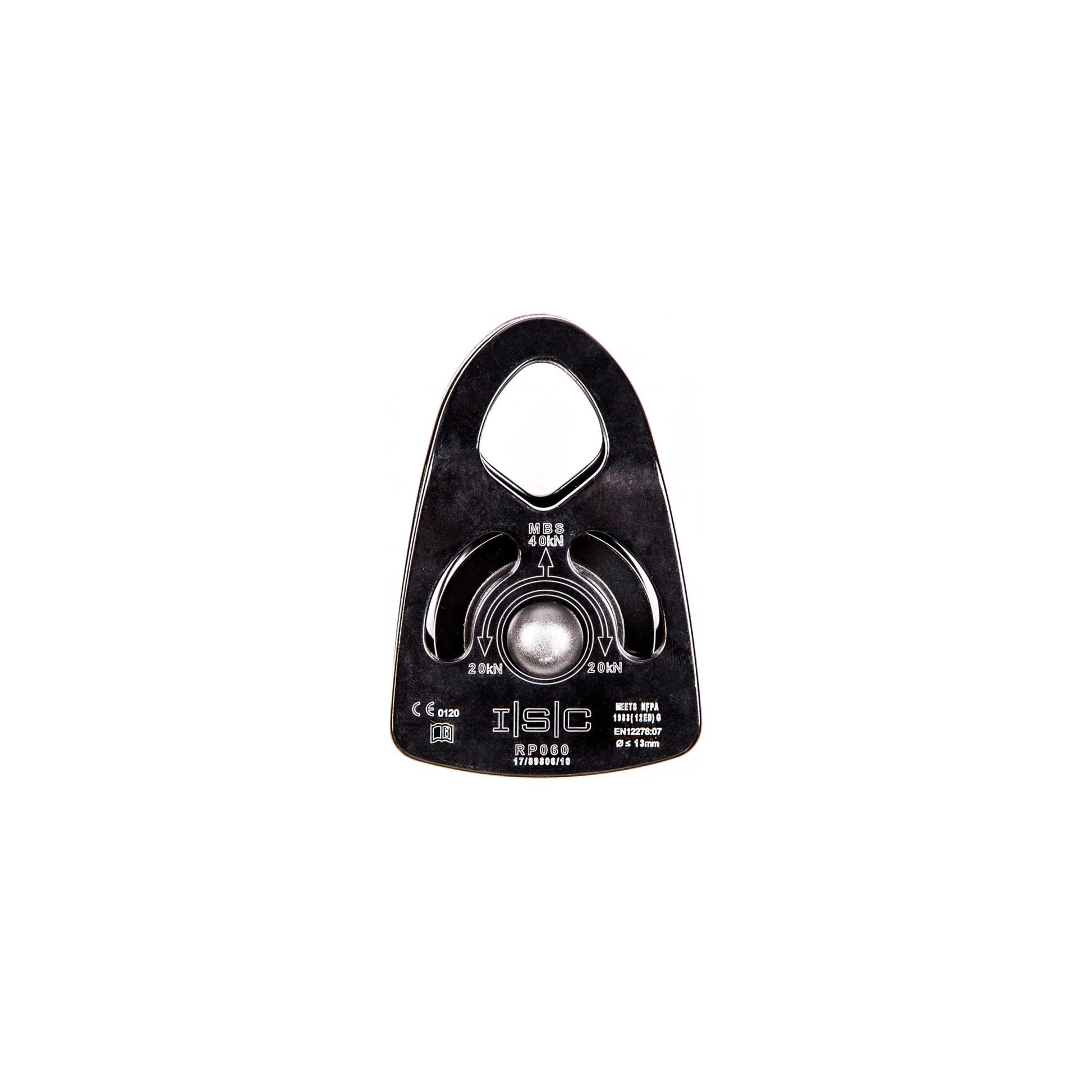 Specification(s)

·       Material: Aluminium

·       Weight: 214g (8oz)

·       Dimensions: 70mm x 103mm (4 1/16 x 2 3/4’’)

·       Rope diameter: 10-13mm (3/8 – 1/2”)

·       Break Strength: 40kn (8992lbs)

·       Standard: CE EN12278 (2007) & NFPA (1983)