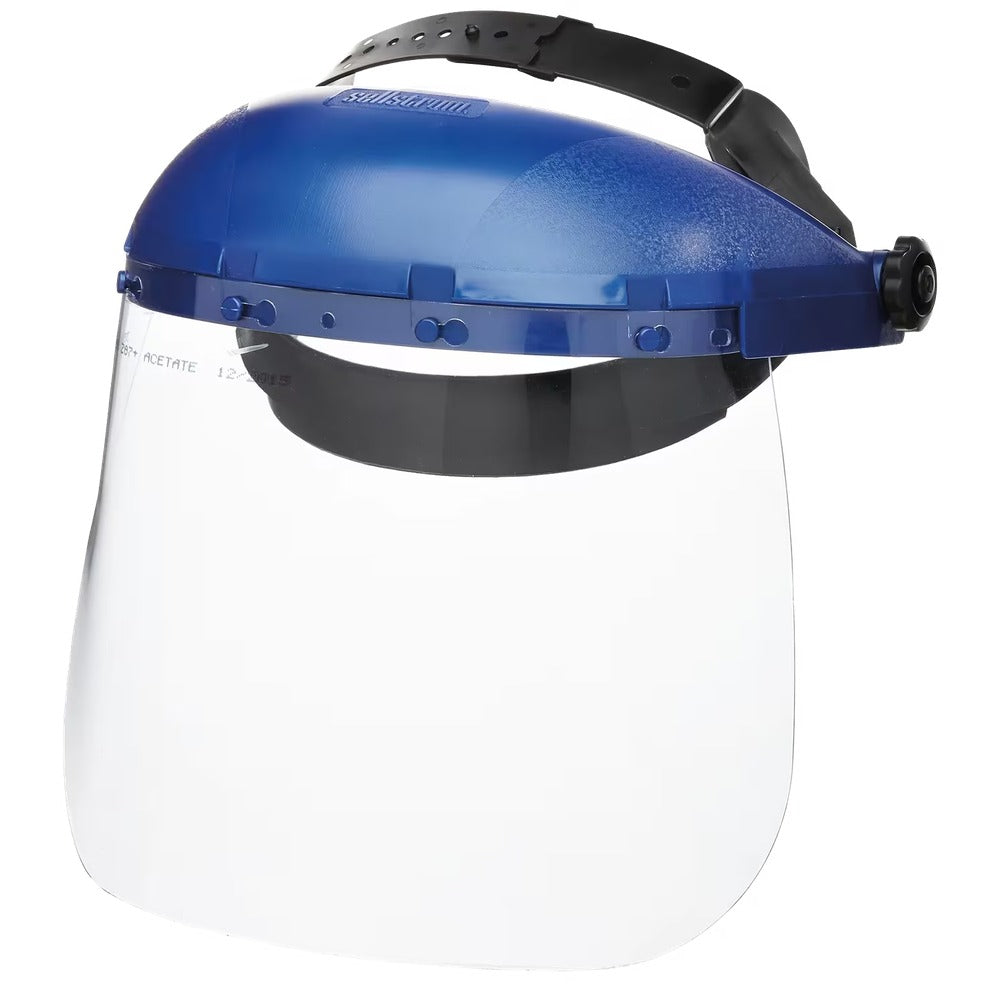 Single Crown Face Shield with Window and Ratcheting Headgear - Uncoated — official manufacturer product view