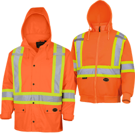 Pioneer 3-in-1 Winter Jacket & Fleece Hoodie Combo Kit — Hi-Vis Orange