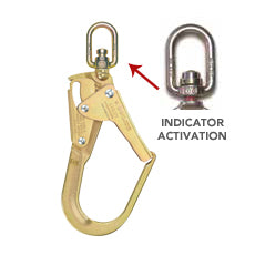Heavy Duty steel rebar snaphook connector with a 2.55” gate opening and a visual fall indicator. Used primarily for rebar construction, these double locking connectors have larger gate openings. The Rebar hook has double locking gates that require two separate functions to open. Industry standard zinc coating and high strength rating. The fall indicator is designed to deploy when subjected to a free fall or other extreme force and is valuable for component inspections. Can be added to lifelines, lanyards,