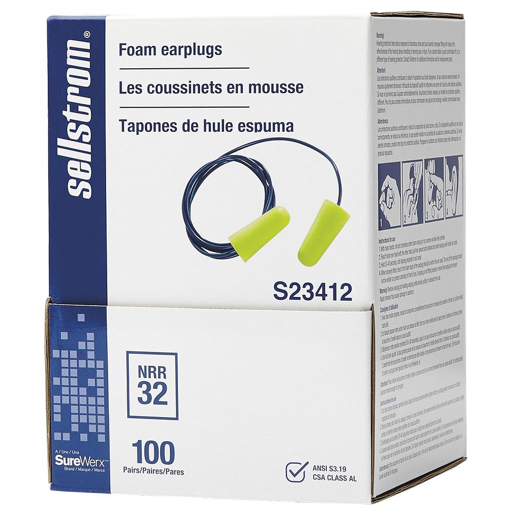 SELLSTROM DISPOSABLE EAR PLUGS - CORDED