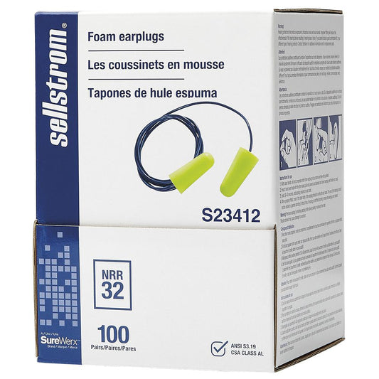 SELLSTROM DISPOSABLE EAR PLUGS - CORDED