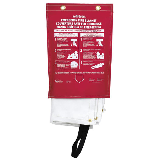 SELLSTROM FIBERGLASS HIGH-TEMO EMERGENCY FIRE BLANKET W BAG