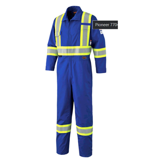 PIONEER 7704T FR-TECHÂ¢ FLAME RESISTANT 7 OZ SAFETY COVERALL - HI-VIZ ROYAL (TALL)