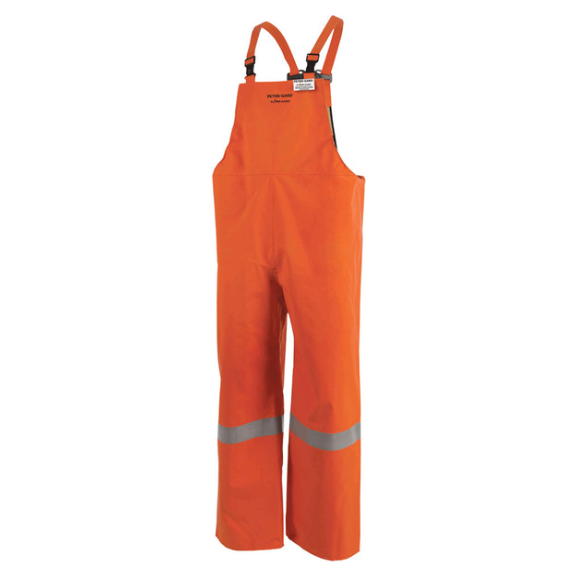 RANPRO P160 041A PETRO-GARD® FLAME RESISTANT/ARC RATED NEOPRENE COATED SAFETY BIB PANTS - HI-VIZ ORANGE
