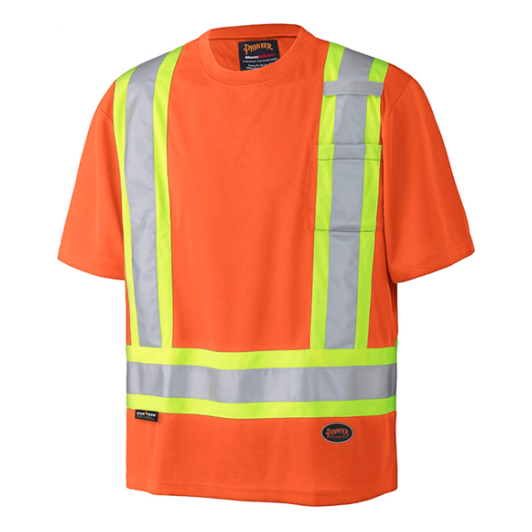 PIONEER 6990 BIRDSEYE SAFETY T-SHIRT - HI-VIZ ORANGE