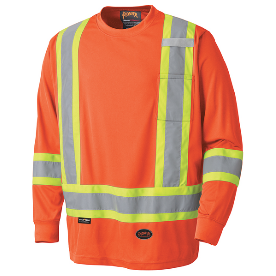 PIONEER 6995 SAFETY LONG-SLEEVE SHIRT - HI-VIZ ORANGE