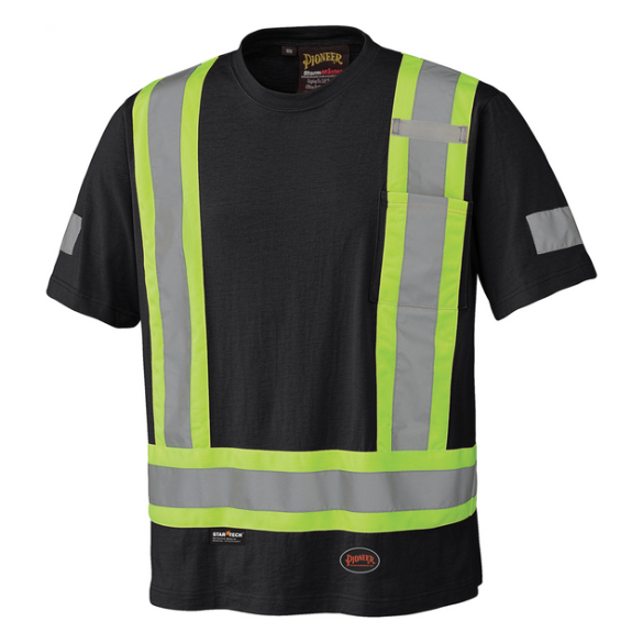 PIONEER 6976 100% COTTON SAFETY T-SHIRT - BLACK