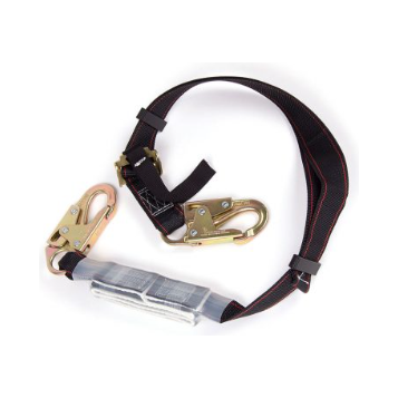 Material: Polyester & steel (Snap hook)
Snap hook opening: 21mm (0.78’’)
Length: 1.22m to 1.52m (4’ to 6’)
Shock absorber: E4 (45kg – 115kg), (100lb – 254lb)
Standards: CSA Z259 11