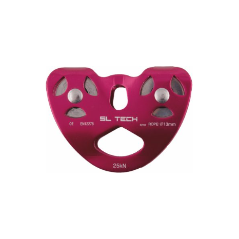 SL TECH Aluminum Tandem pulley with bearings
Specification(s)

Material: Aluminum body, Stainless steel sheaves with bearings
Weight: 350g
Rupture: 25kn
Max rope diameter: 13mm