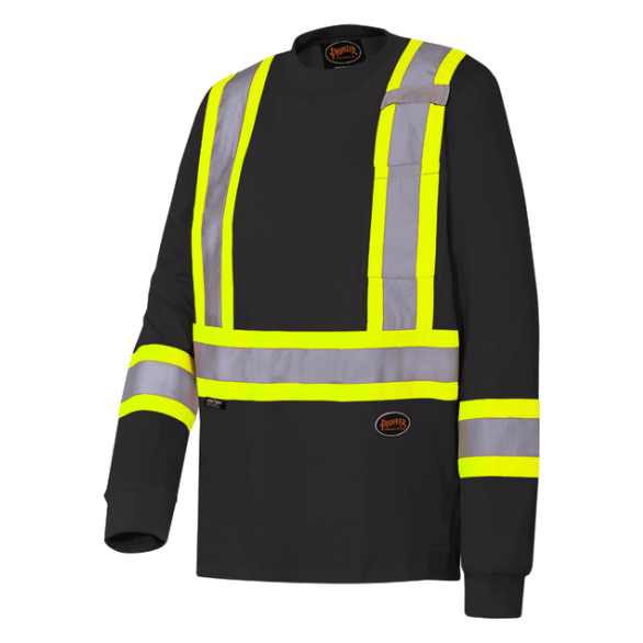 PIONEER 6983 COTTON LONG SLEEVED SAFETY SHIRT - BLACK