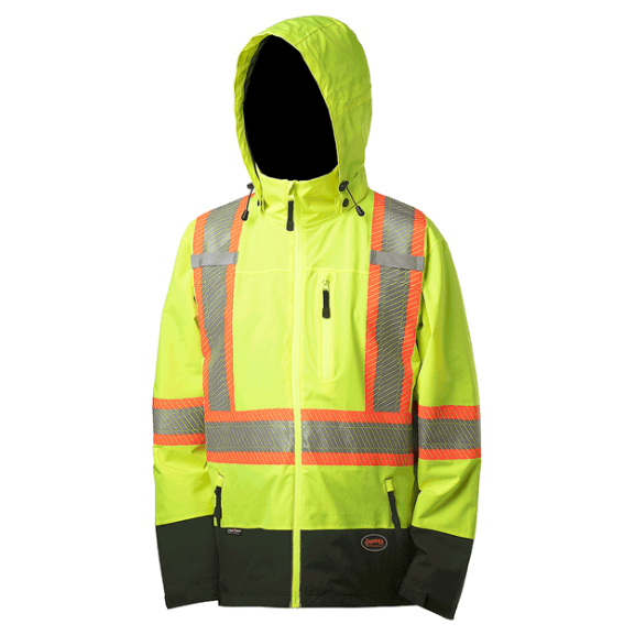 PIONEER 5221 SOFTSHELL WATERPROOF/BREATHABLE PREMIUM SAFETY JACKET - HI-VIZ YELLOW