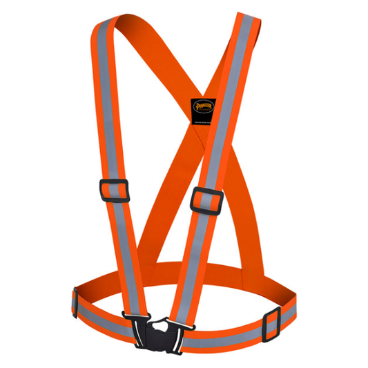 PIONEER 5496 ADJUSTABLE SAFETY SASH - HI-VIZ ORANGE