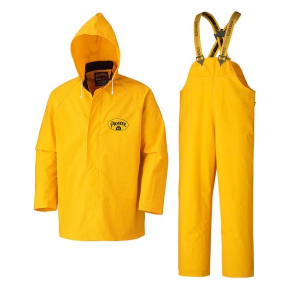 PIONEER 571 FLAME RESISTANT WATERPROOF HEAVY DUTY 3-PIECE RAINSUITS - YELLOW