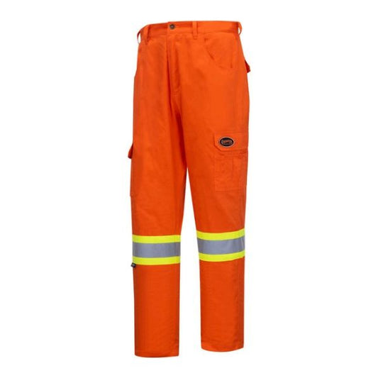 PIONEER 4462 100% COTTON SAFETY CARGO PANTS WITH STARTECH® TAPE - HI-VIZ ORANGE