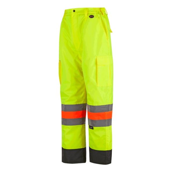 PIONEER 6041 QUEBEC WINTER INSULATED TRAFFIC CONTROL PANTS - HI-VIZ YELLOW