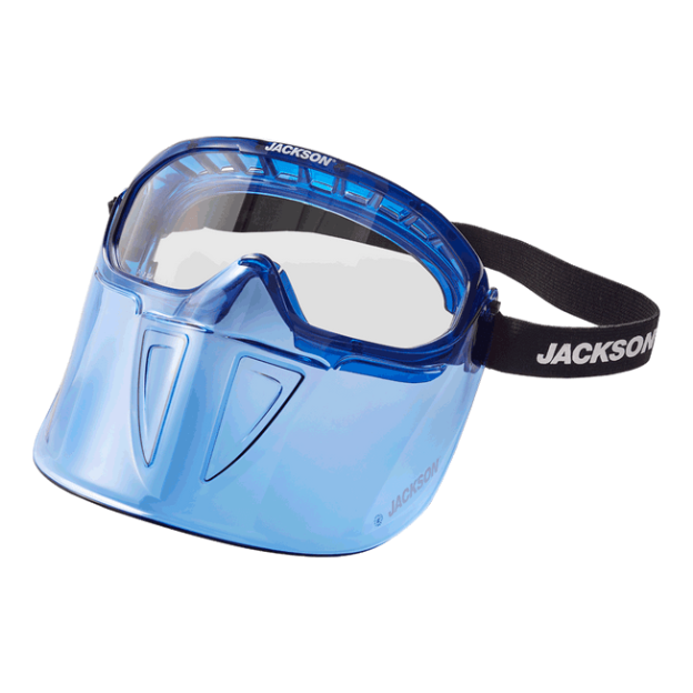 JACKSON GPL500 SERIES PREMIUM SAFETY GOGGLE WITH DETACHABLE FLIP-UP/FLIP-DOWN FACE SHIELD - BLUE