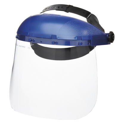 S39110 SINGLE CROWN FACE SHIELD WITH WINDOW AND RATCHETING HEADGEAR - UNCOATED
