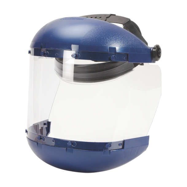 SELLSTROM DUAL CROWN FACE SHIELD WITH RATCHETING HEADGEAR - CLEAR TINT - ANTI-FOG