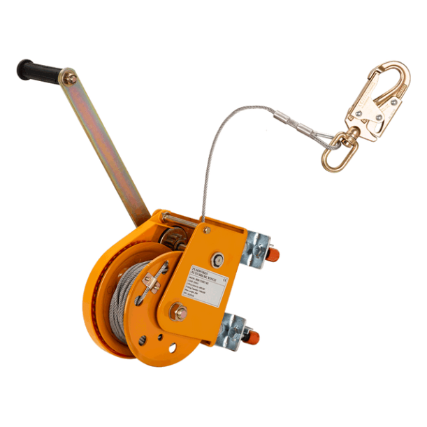 PEAKWORKS CONFINED SPACE KIT - REPLACEMENT 65' MAN WINCH WITH 3/16" (5MM) CABLE AND SWIVEL HOOK