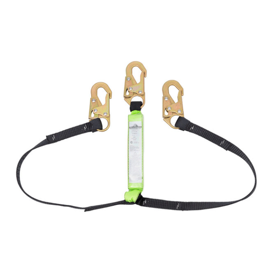 PEAKWORKS SA-64000-6 SHOCK ABSORBING LANYARD - SNAP HOOKS- 6' (1.8M)