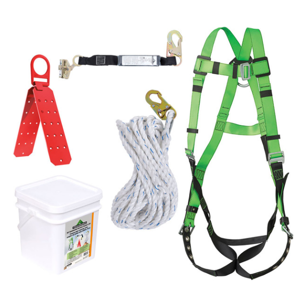 PEAKWORKS RK8-50 GROMMETED ROOFER'S KIT REUSABLE BRACKET - SP LANYARD - 50' (15.2M)