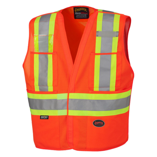 PIONEER 6930 DROP SHOULDER SAFETY TEAR-AWAY VEST - HI-VIZ ORANGE