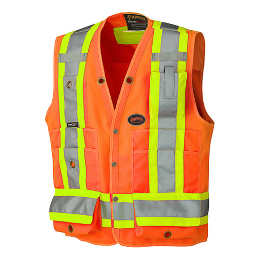 PIONEER 6692 SURVEYORÂS SAFETY VEST - HI-VIZ ORANGE