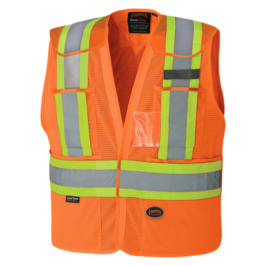PIONEER 6932 DROP SHOULDER SAFETY TEAR AWAY VEST - HI-VIZ ORANGE