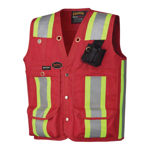 PIONEER 695 SURVEYORÂS / SUPERVISORÂS SAFETY VEST - RED