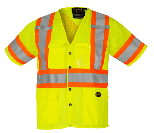 Pioneer Hi-Vis Mesh Short-Sleeved Safety Vest – Hi-Vis Yellow