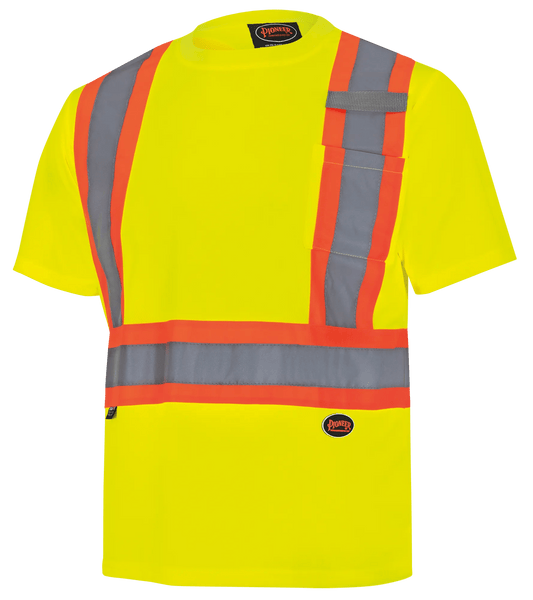 Pioneer 6991 Birdseye Poly Safety T-Shirt - Hi-Viz Yellow/Green