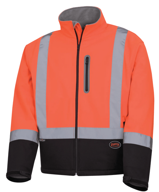 Pioneer 5679 Softshell Mechanical Strength Safety Jacket - Hi-Viz Orange