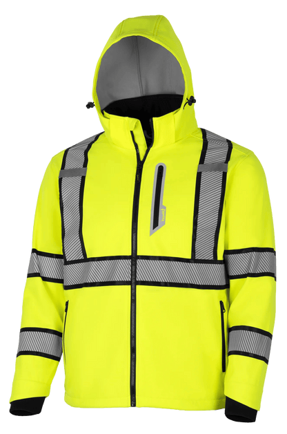 Pioneer Hi-Vis Softshell Jacket with Black Trim
