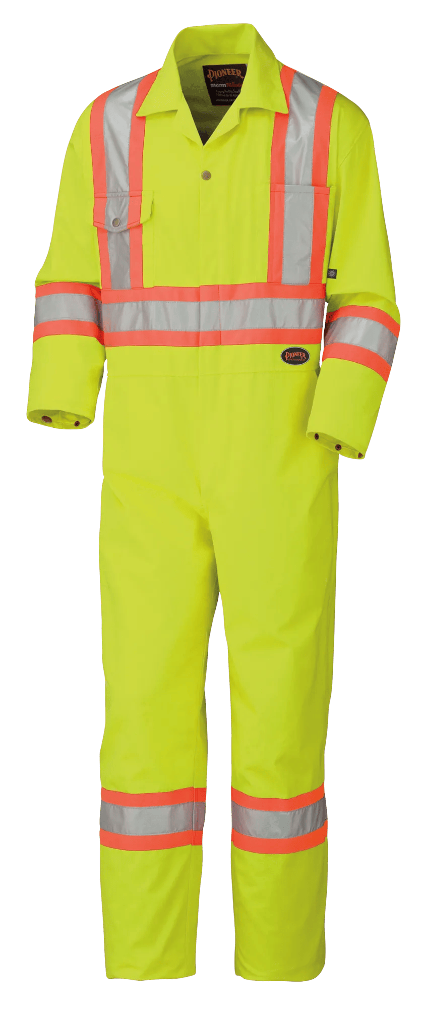 Pioneer Hi-Vis Poly/Cotton Safety Coveralls - Zipper Closure