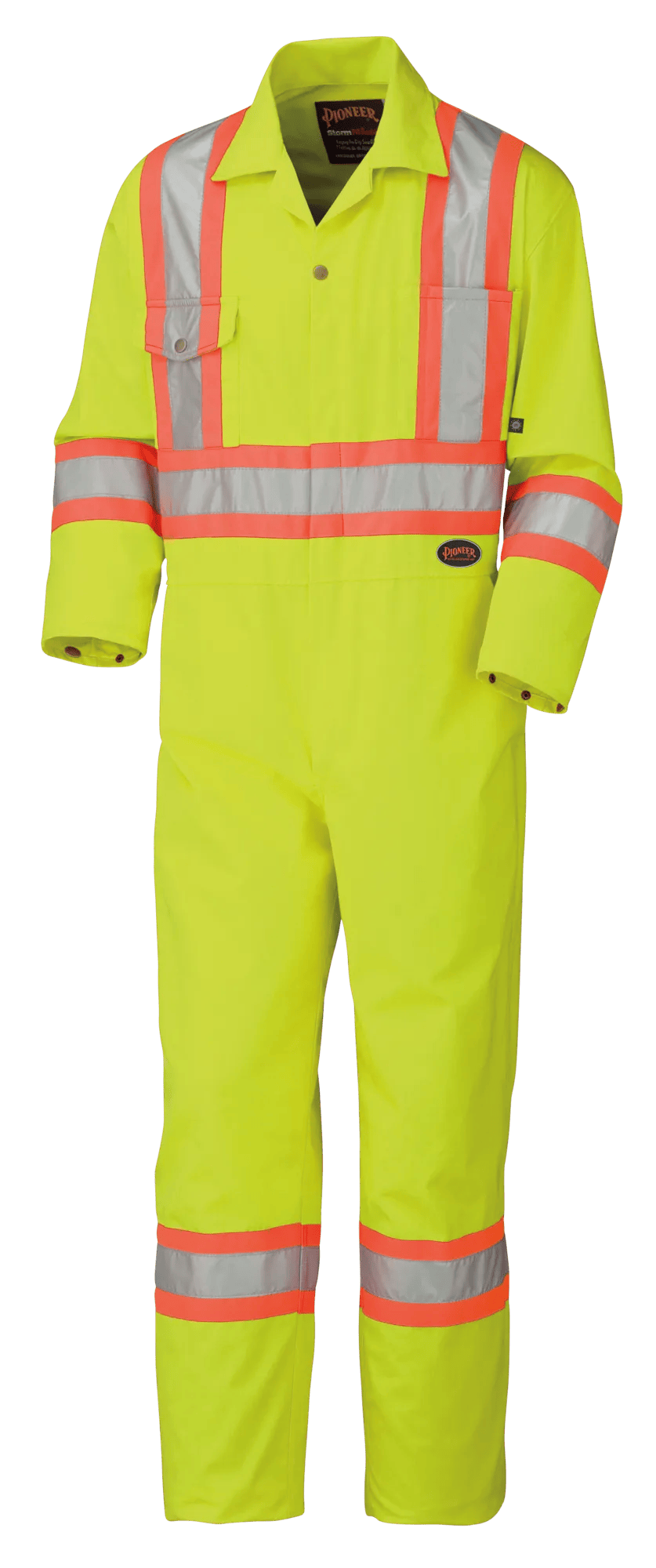 Pioneer Hi-Vis Poly/Cotton Safety Coveralls - Zipper Closure