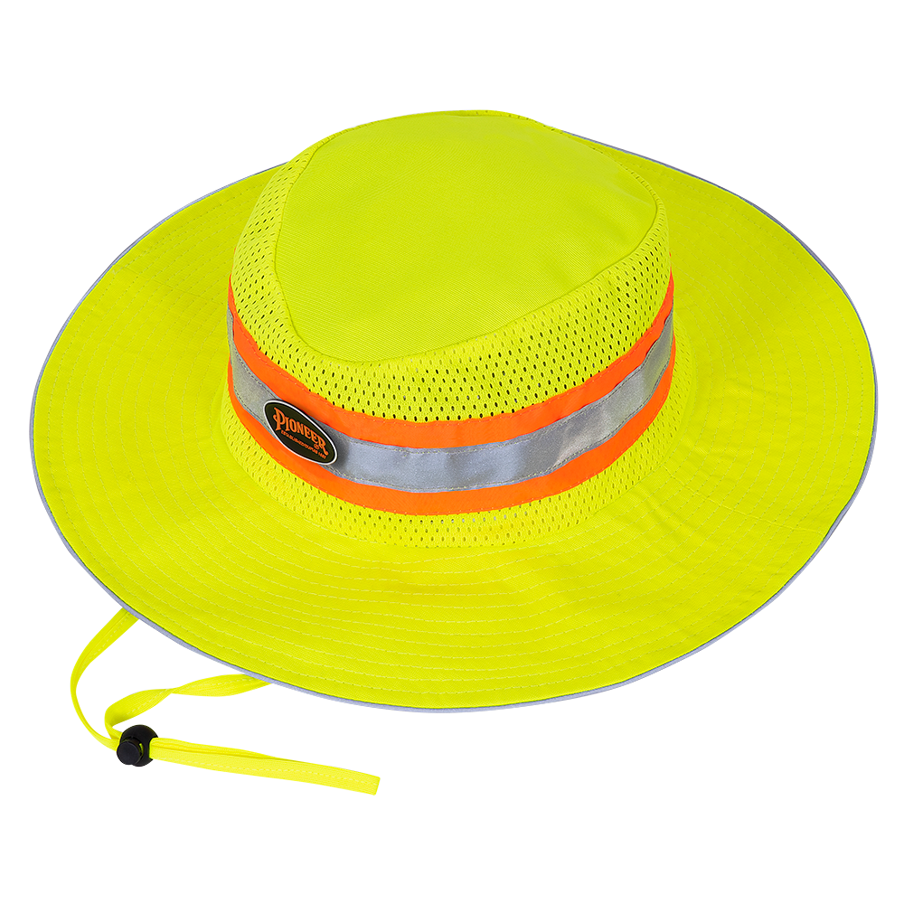 PIONEER HI-VIS COOLING RANGERS HAT W/ STRAP - YELLOW