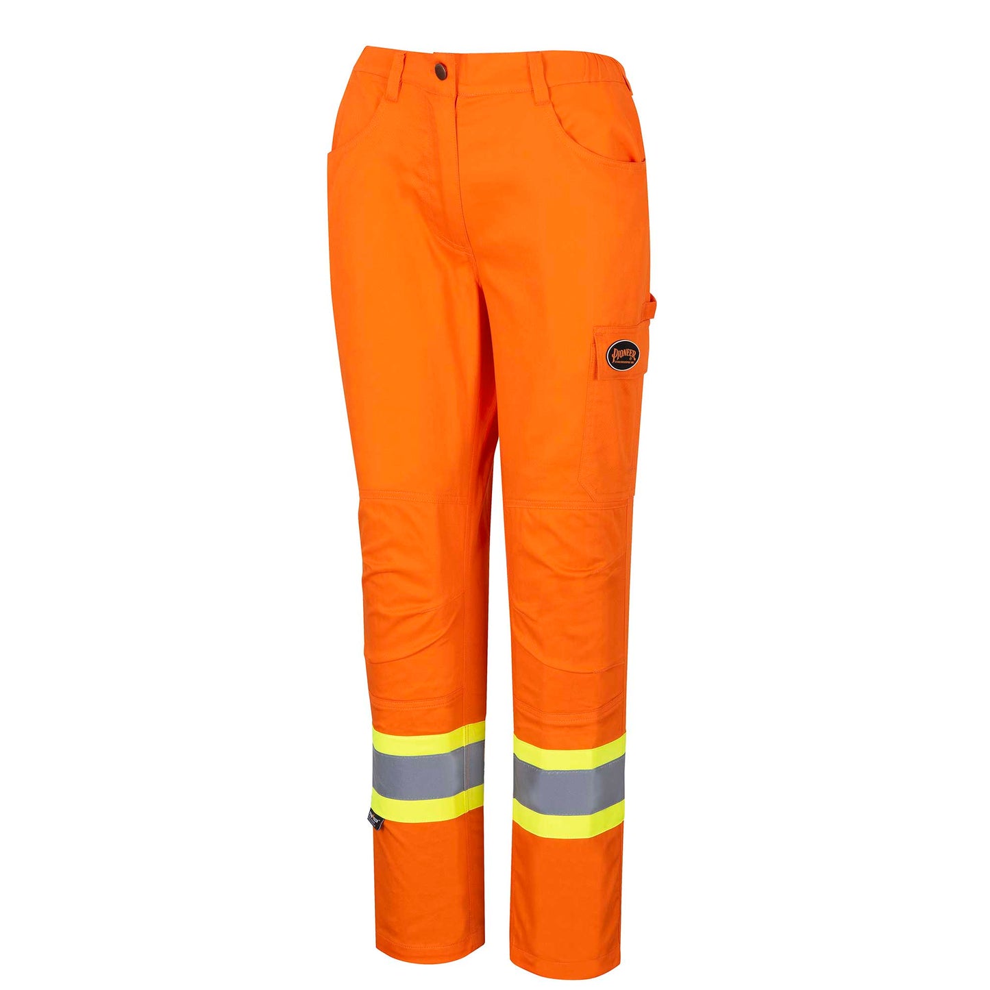 PIONEER WOMENS SAFETY PANTS - COTTON TWILL - HI-VIS ORANGE