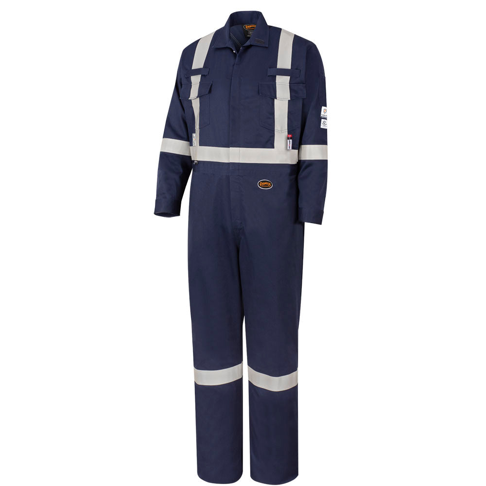 PIONEER FLASH-GARD HI-VIS FR/ARC RATED WELDING COVERALLS - NAVY