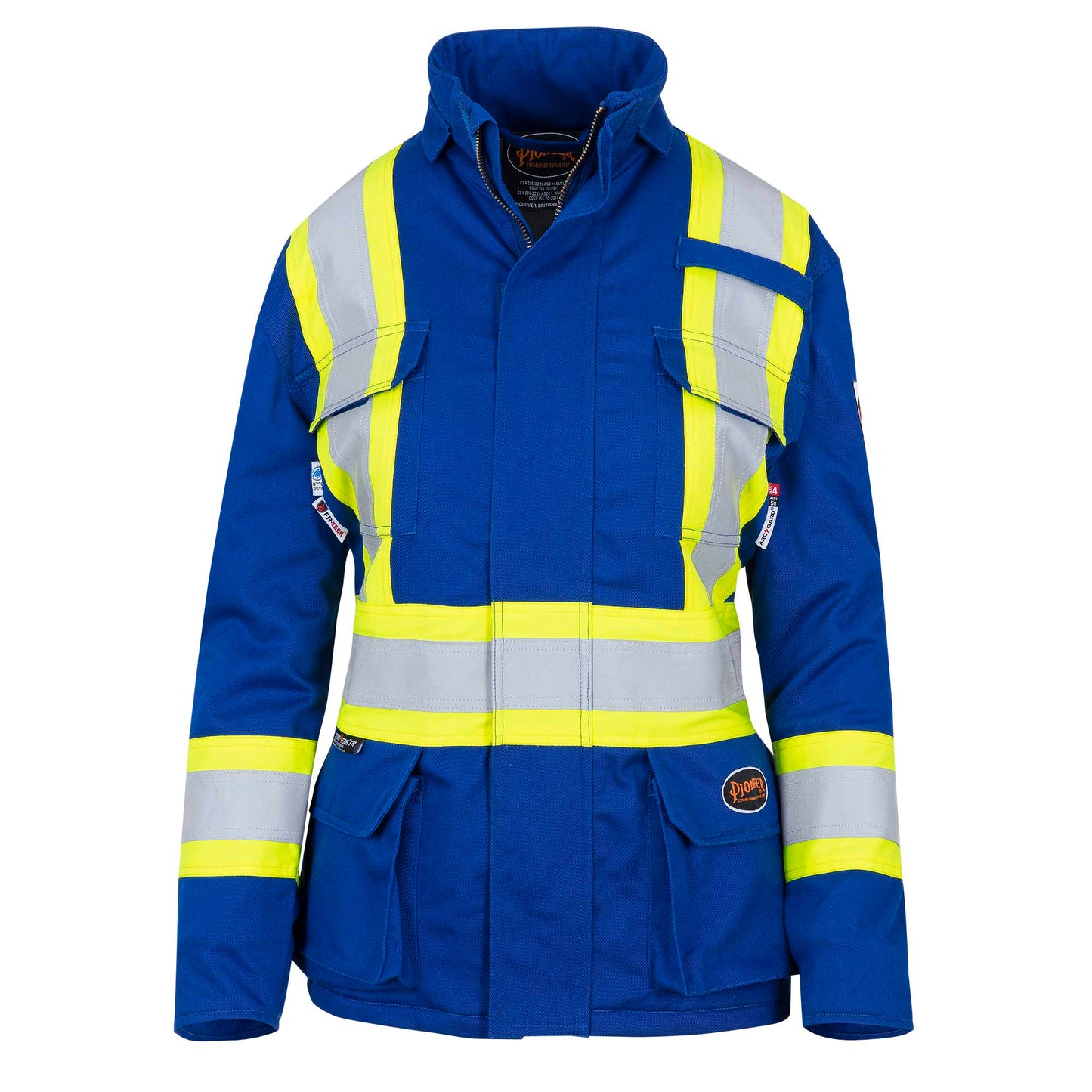 PIONEER WOMENS FR-TECH HI-VIS FR/ARC RATED QUILTED SAFETY PARKA - BLUE