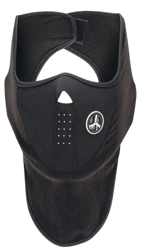 FLEECE FACE MASK - NEOPRENE MOUTHPIECE – BLACK – ONE SIZE FITS ALL
