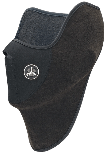 FLEECE FACE MASK - NEOPRENE MOUTHPIECE – BLACK – ONE SIZE FITS ALL