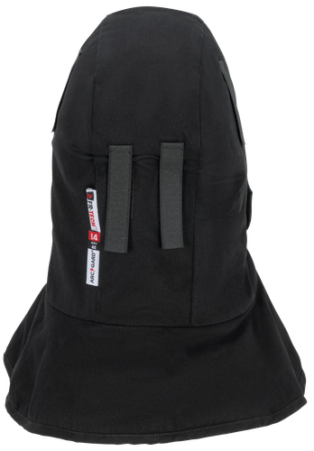 FLAME-RESISTANT QUILTED HARD HAT LINER – LONG NECK – DETACHABLE MOUTHPIECE – BLACK – ONE SIZE FITS ALL