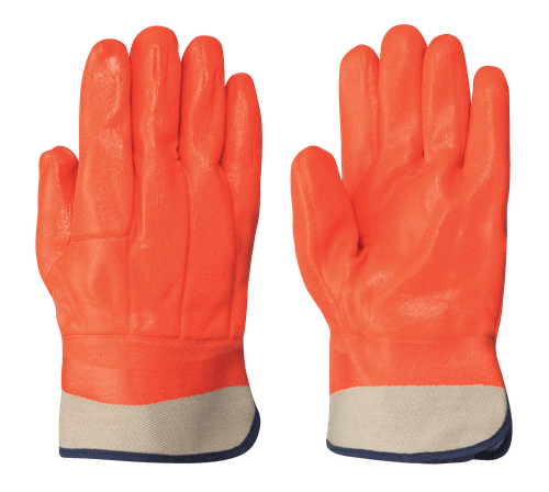 PVC Foam-Lined Gloves – Orange – One Size Fits All