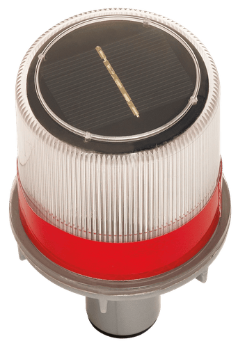 Solar Powered LED Strobe Light - Red/White - One Size Fits All