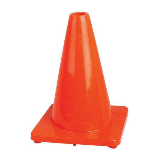 Pioneer Pioneer 180P Flexible PVC Safety Cone – 12" (30.5 cm), Orange, No Bands